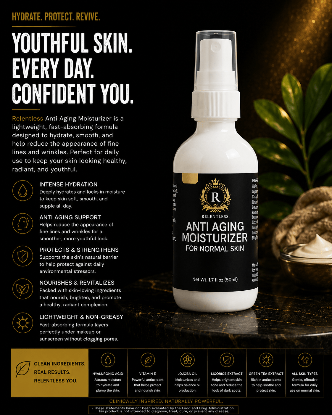 Anti Aging Moisturizer for Normal Skin - Relentless Men's Skincare