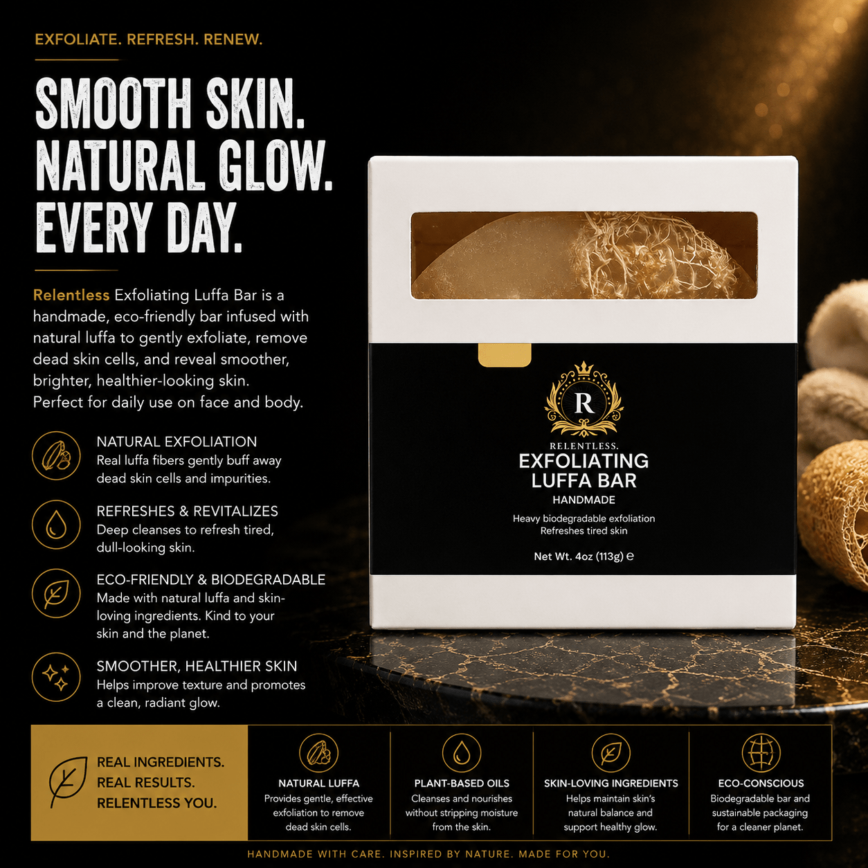 Exfoliating Luffa Bar - Relentless Men's Skincare