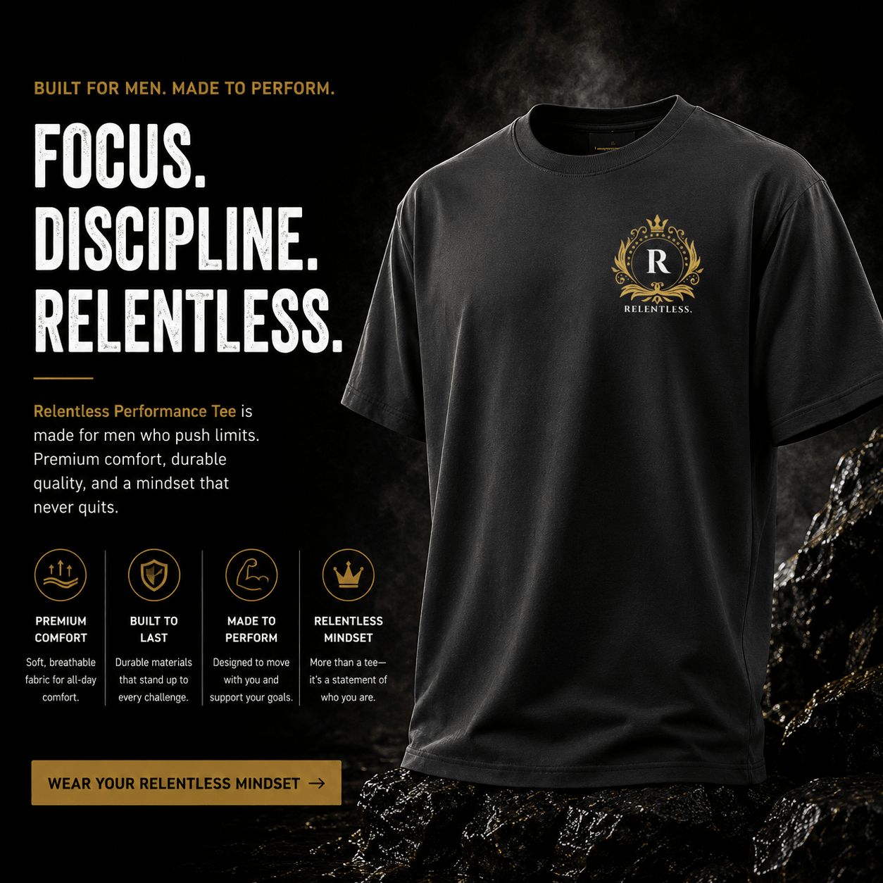 Relentless Oversized faded t-shirt - Relentless Men's Skincare