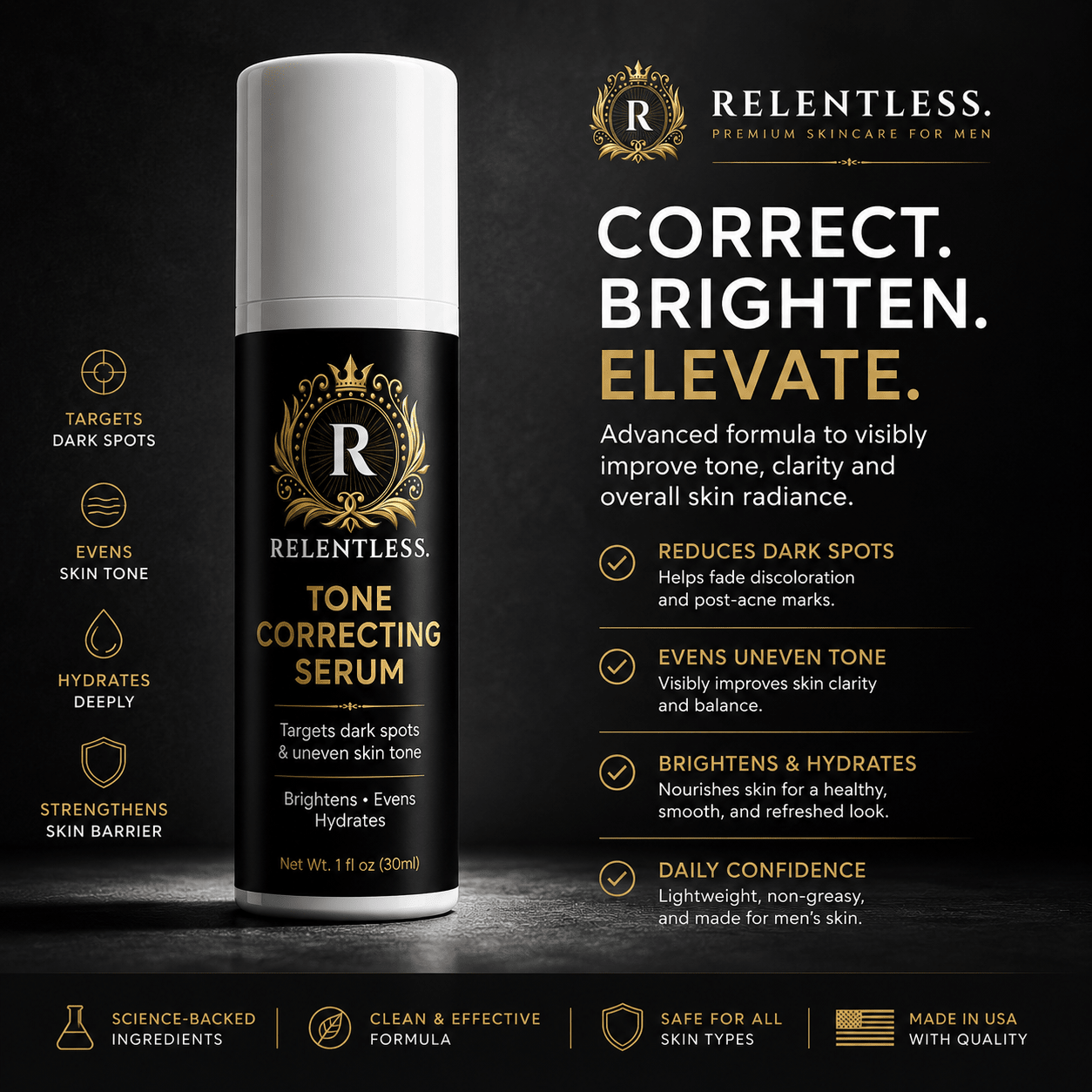 Relentless Tone Correcting Serum - Relentless Men's Skincare
